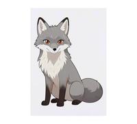 Azeeda 'Cartoon Grey Fox' Temporary Tattoo - A6 (TO00097871)