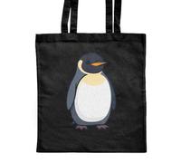 Azeeda 'Cartoon King Penguin' Classic Black Tote Shopper Bag (ZB00031002)
