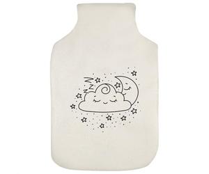 Azeeda 'Cartoon Moon with Cloud' Hot Water Bottle Cover (HW00048388)
