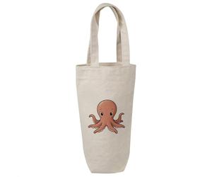 Azeeda 'Cartoon Octopus' Cotton Wine Bottle Gift/Travel Bag (BL00047536)