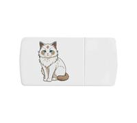Azeeda 'Cartoon Ragdoll Cat' Pill Box with Tablet Splitter (PI00041442)