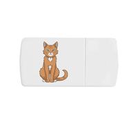 Azeeda 'Cartoon Somali Cat' Pill Box with Tablet Splitter (PI00041411)