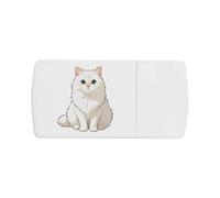 Azeeda 'Cartoon Turkish Angora Cat' Pill Box with Tablet Splitter (PI00041428)