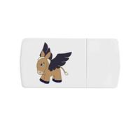 Azeeda 'Cartoon Winged Donkey' Pill Box with Tablet Splitter (PI00039212)