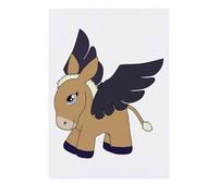 Azeeda 'Cartoon Winged Donkey' Temporary Tattoo - Water Resistant, Skin-Safe, Non-Toxic Transfer (TO00094079)