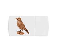 Azeeda 'Carved Bird' Pill Box with Tablet Splitter (PI00042748)
