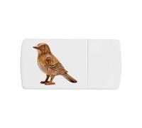 Azeeda 'Carved Bird' Pill Box with Tablet Splitter (PI00042750)