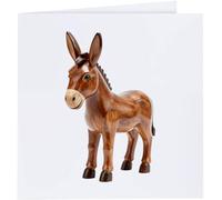 Azeeda 'Carved Donkey' Blank Greeting Card (GC00092425)