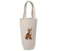 Azeeda 'Carved Fox' Cotton Wine Bottle Gift/Travel Bag (BL00049336)