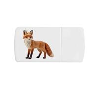 Azeeda 'Carved Fox' Pill Box with Tablet Splitter (PI00042763)