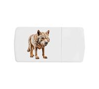 Azeeda 'Carved Wolf' Pill Box with Tablet Splitter (PI00042766)