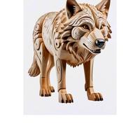Azeeda 'Carved Wolf' Temporary Tattoo - Water Resistant, Skin-Safe, Non-Toxic Transfer (TO00101155)