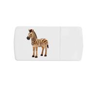 Azeeda 'Carved Zebra' Pill Box with Tablet Splitter (PI00042782)