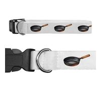 Azeeda 'Cast Iron Frying Pan' Dog Collar - White, L (PR00083756)