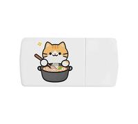 Azeeda 'Cat Cooking Ramen' Pill Box with Tablet Splitter (PI00041644)