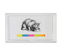 Azeeda 'Cat Eating' Sticky Note Ruler Pad (ST00042302)