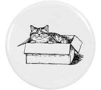 Azeeda 'Cat in Box' Button/Lapel Badges (BB067765) | Pin Back Badges for Clothes, Bags, Accessories and Gifts