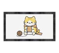 Azeeda 'Cat Knitting Scarf' Pet Feeding Mat (PM00036533)