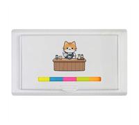 Azeeda 'Cat Making Coffee' Sticky Note Ruler Pad (ST00045504)