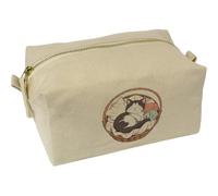 Azeeda 'Cat Napping in Basket' Canvas Wash Bag/Makeup Case (CS00051013)