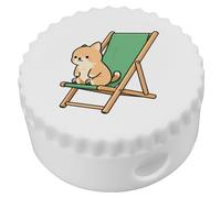 Azeeda 'Cat on Deck Chair' Compact Pencil Sharpener (PS00053215)