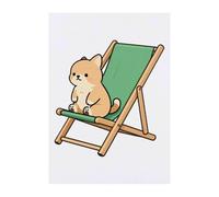 Azeeda 'Cat on Deck Chair' Temporary Tattoo - A6 (TO00096603)