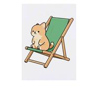 Azeeda 'Cat on Deck Chair' Temporary Tattoo - Water Resistant, Skin-Safe, Non-Toxic Transfer (TO00096603)