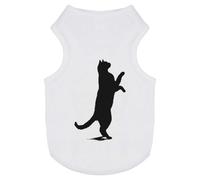 Azeeda 'Cat on Hind Legs Silhouette' Pet Dog/Cat T-Shirt, L (PT00157267)