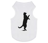 Azeeda 'Cat on Hind Legs Silhouette' Pet Dog/Cat T-Shirt, M (PT00157266)