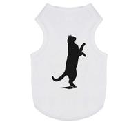 Azeeda 'Cat on Hind Legs Silhouette' Pet Dog/Cat T-Shirt, S (PT00157265)