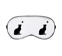 Azeeda 'Cat Sitting with Butterfly Silhouette' Sleep/Travel Eye Mask (EY00030695)