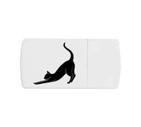 Azeeda 'Cat Stretching ' Pill Box with Tablet Splitter (PI00039425)