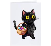 Azeeda 'Cat Trick or Treating' Greeting Card - A4 (GC00099732)