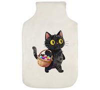 Azeeda 'Cat Trick or Treating' Hot Water Bottle Cover (HW00052925) | Soft Fabric Case for Bedtime, Winter Warmth, Home and Gifts