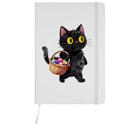 Azeeda 'Cat Trick or Treating' Ruled Notebook - White, A5 (NB00100085)