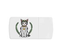 Azeeda 'Cat with Toga & Laurel Wreath' Pill Box with Tablet Splitter (PI00043612)