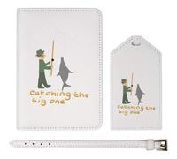 Azeeda 'Catching The Big One' Passport Cover & Luggage Tag Travel Set (PA00032167)