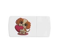 Azeeda 'Cavalier King Charles Spaniel Puppy Heart' Pill Box with Tablet Splitter (PI00041283)
