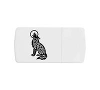 Azeeda 'Celtic Howling Wolf' Pill Box with Tablet Splitter (PI00036186)