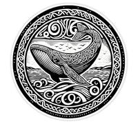 Azeeda 'Celtic Whale' White Premium Vinyl Decal Sticker - Waterproof, Durable & Easy to Apply - Ideal for Car Bumpers, Windows, Bins and More - XL (460mm) (DW00109259)