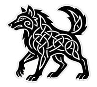 Azeeda 'Celtic Wolf' Clear Premium Vinyl Decal Stickers - Waterproof, Durable & Easy to Apply - for Car Bumpers, Windows, Bins & More - XXL (720mm) (DC00162537)