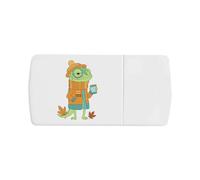 Azeeda 'Chameleon Drinking Coffee' Pill Box with Tablet Splitter (PI00039533)