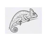 Azeeda 'Chameleon on a Branch' Temporary Tattoo - Water Resistant, Skin-Safe, Non-Toxic Transfer (TO00096541)