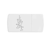 Azeeda 'Champagne Glasses' Pill Box with Tablet Splitter (PI00038487)