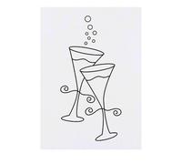 Azeeda 'Champagne Glasses' Temporary Tattoo - Water Resistant, Skin-Safe, Non-Toxic Transfer (TO00092647)