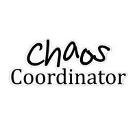 Azeeda 'Chaos Coordinator' Clear Premium Vinyl Decal Stickers - Waterproof, Durable & Easy to Apply - for Car Bumpers, Windows, Bins & More - XXL (720mm) (DC00160473)