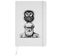Azeeda 'Charles Darwin With Owl' Ruled Notebook - White, A5 (NB00072799)