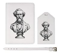 Azeeda 'Charles Dickens Bust' Passport Cover & Luggage Tag Travel Set (PA00033037)