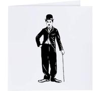 Azeeda 'Charlie Chaplin With Cane' Blank Greeting Card (GC00094385)