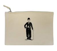 Azeeda 'Charlie Chaplin With Cane' Canvas Clutch Bag/Accessory Case (CL00053355)